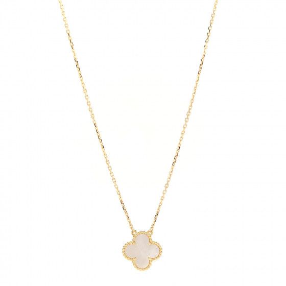 VAN CLEEF & ARPELS 18K Yellow Gold Mother of Pearl Vintage Alhambra Pendant Necklace | FASHIONPHI... | Fashionphile