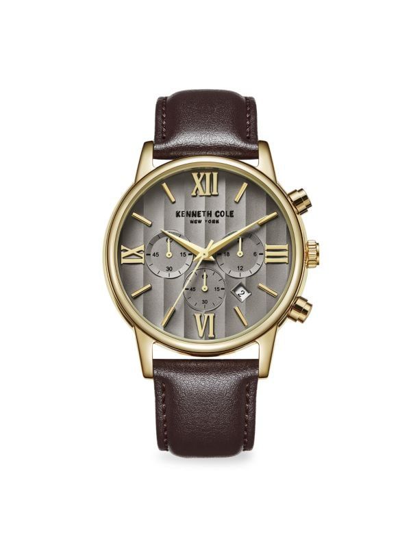 Dress Sport 44MM Leather Strap Chronograph Watch | Saks Fifth Avenue OFF 5TH