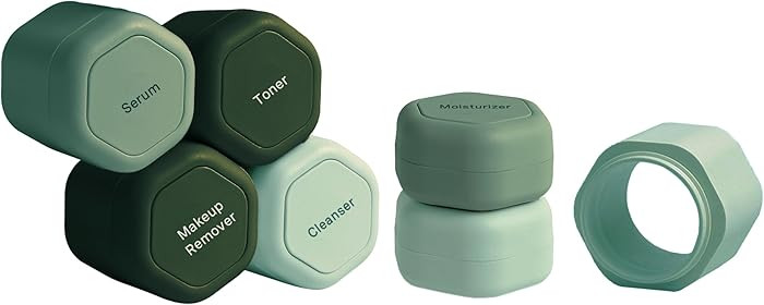 Cadence Travel Containers - Full Skincare Set - Magnetic Containers with Lids,Carry On Travel Ess... | Amazon (US)