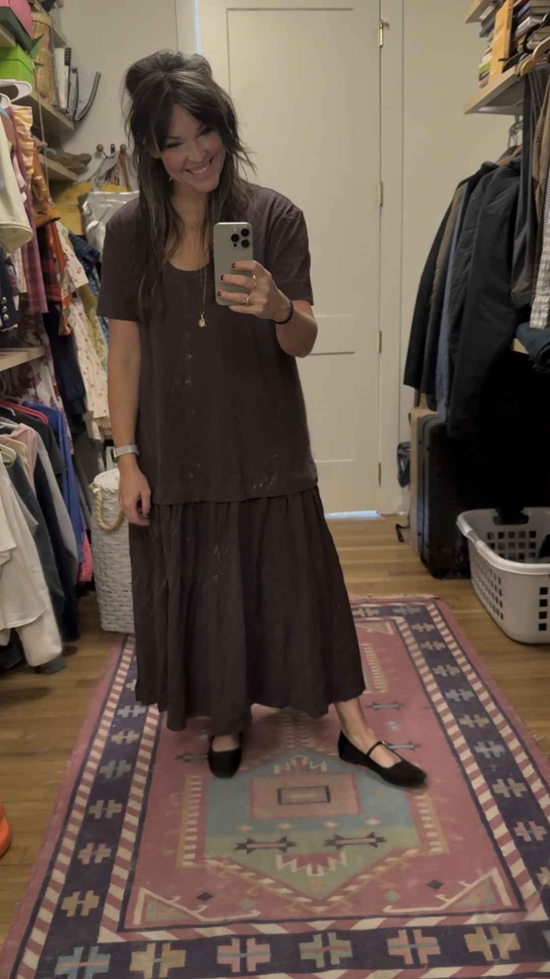 This dress is *so* comfy! Perfect for travel or running around town with littles. I’m wearing a size small (I’m a medium, sometimes large, so it runs very oversized!). Love it with mesh Mary Jane’s or sneakers and will be so fun with a denim jacket, too.

#LTKSeasonal #LTKFindsUnder100 #LTKMidsize