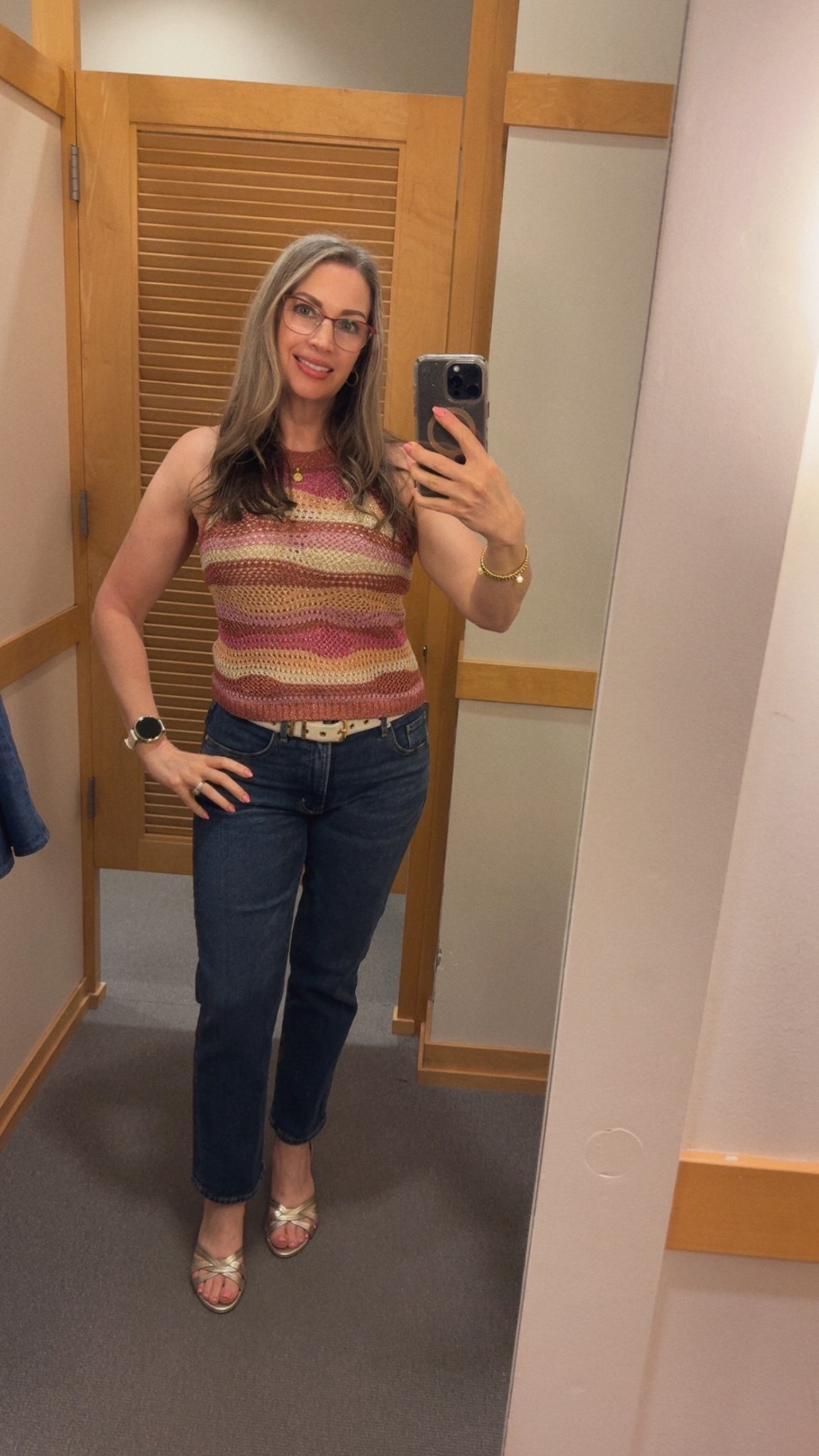 ￼ It’s been a few weeks since I last visited LOFT. I tried on some of their newer items. This top is fun and stylish, with a touch of autumn vibe. I paired it with my favorite Loft jeans and belt. I love the look with the gold sandals. I’ve had these for a few years, but I have a new pair on the way that I can’t wait to share with you!

#LTKSaleAlert #LTKootd