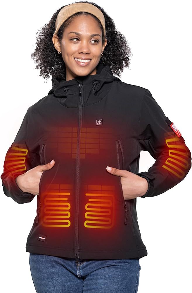 DEWBU Heated Jacket for Women with 12V Battery Pack Winter Outdoor Soft Shell Electric Heating Co... | Amazon (US)