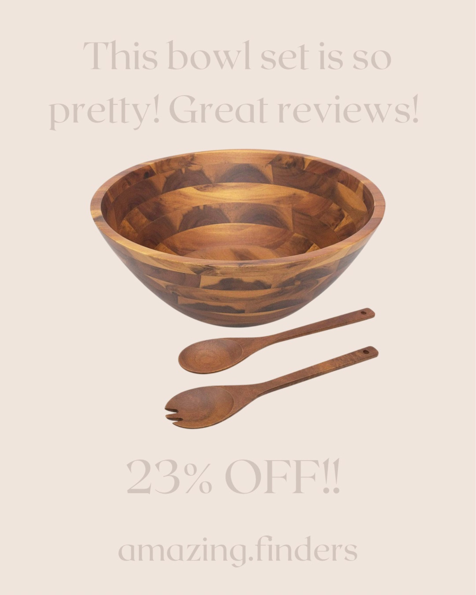 AIDEA Salad Bowls, Wooden Salad Bowls Set, Large Acacia Wood Serving Bowl  for Fruits, Salad, 12.5 Big Salad Bowl with Serving Utensils