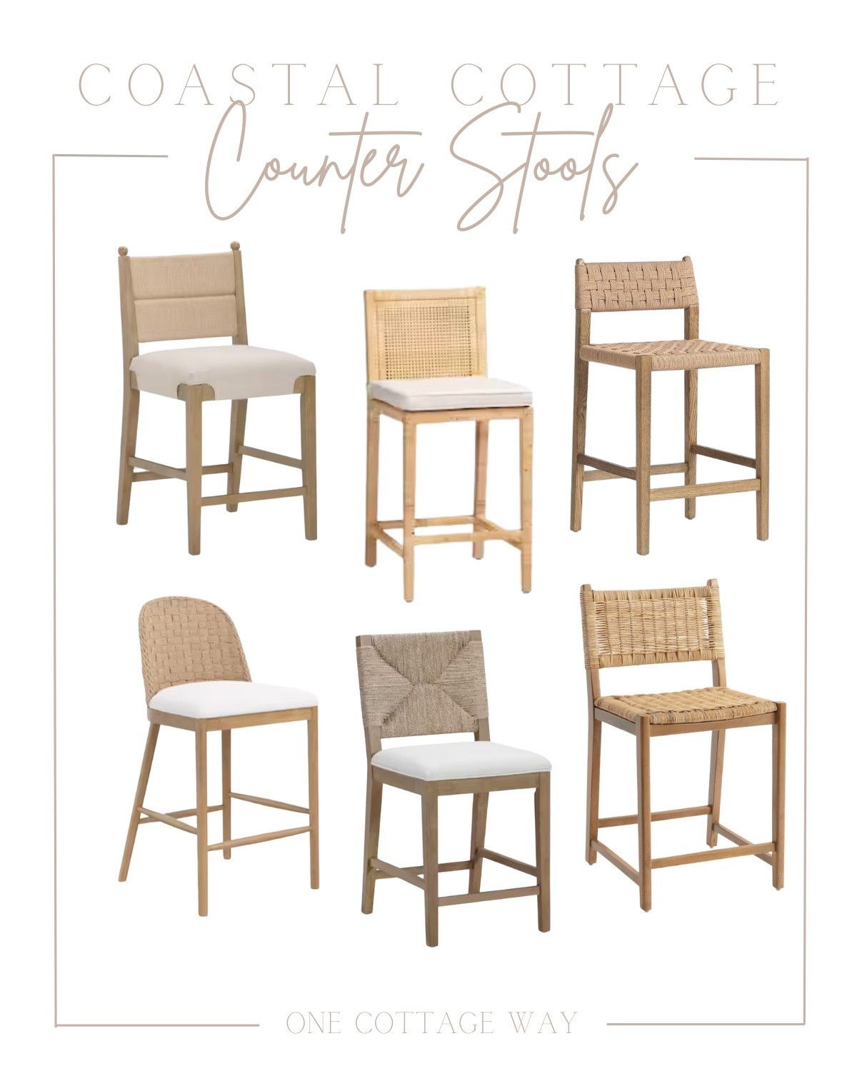 Affordable coastal cottage counter stools I’m loving!🤍

Kitchen decor, counter stools, barstools, woven stool, coastal decor, serena and lily, pottery barn, studio mcgee, designer dupes

#LTKSaleAlert #LTKHome
