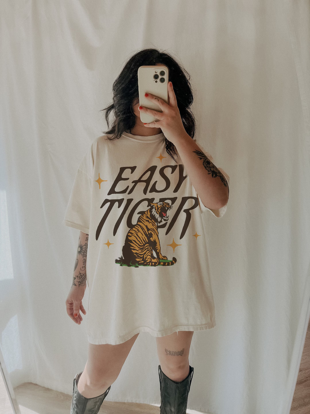Easy Tiger Tee, Trendy Aesthetic Comfort Colors Graphic Tee, Vintage Inspired Graphic Tee - Etsy | Etsy (US)
