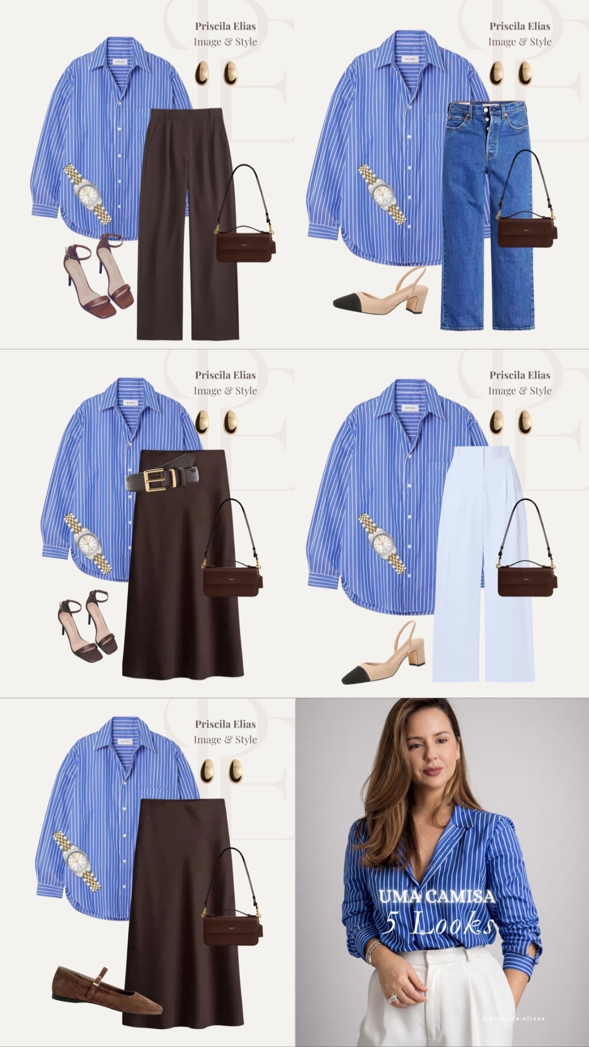 5 Looks with blue striped shirt.
Casual and elegant Spring outfits. 

#LTKWorkwear #LTKootd #LTKSpringSale