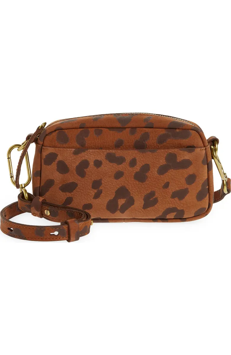 Mini The Nubuck Leopard Print Carabiner Crossbody Bag | Nordstrom