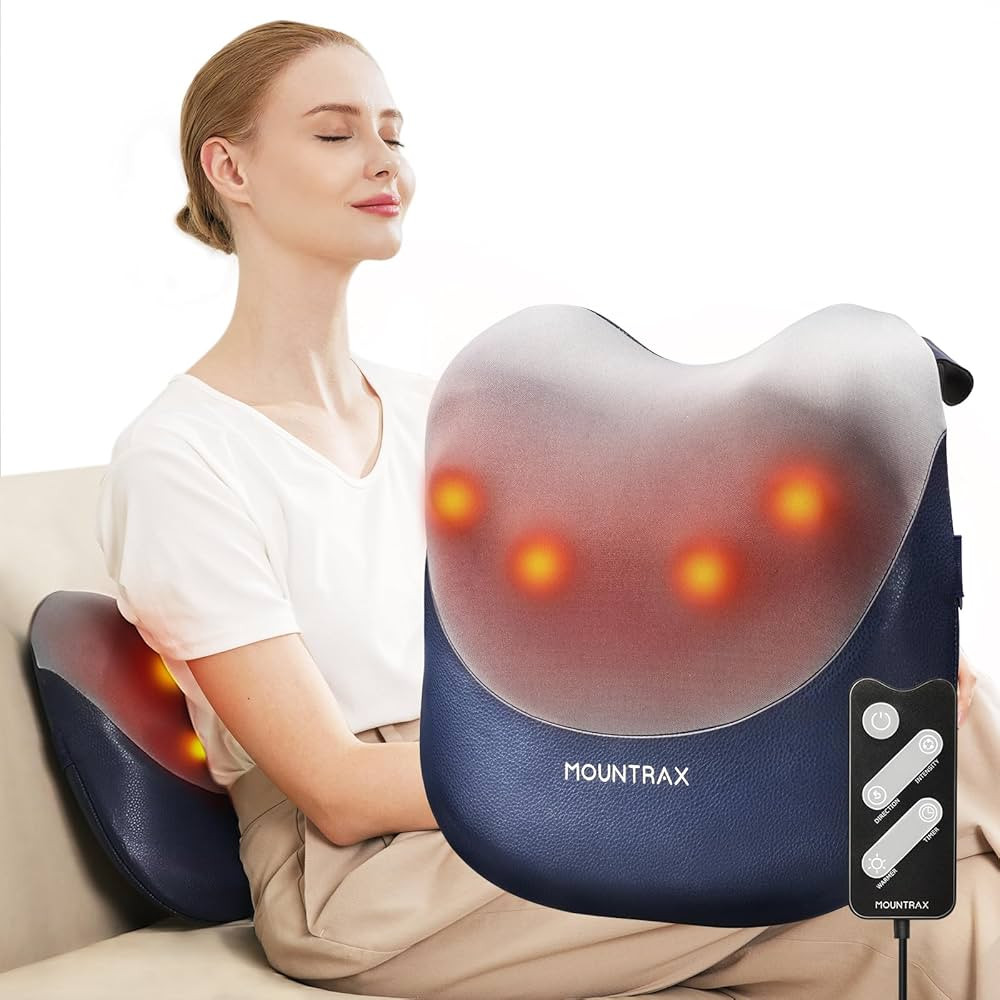 MOUNTRAX Shiatsu Back Massager with Heat, Gifts for Women Men, Back Massager for Pain Relief Deep... | Amazon (US)