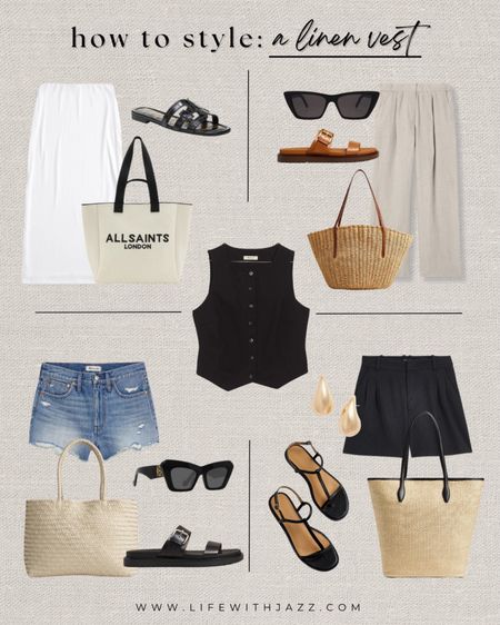 How to style a linen vest 4 ways 



Linen vest / summer style / spring style / maxi skirt / knit skirt / linen pants / denim shorts / linen shorts / beige tote / straw tote / sandals / sunglasses / elevated / chic / casual / minimal chic 

#LTKStyleTip #LTKSeasonal