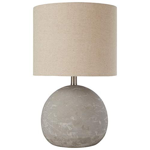 Amazon Brand – Stone & Beam Industrial Round Concrete Table Desk Lamp with Light Bulb and Beige Shad | Amazon (US)