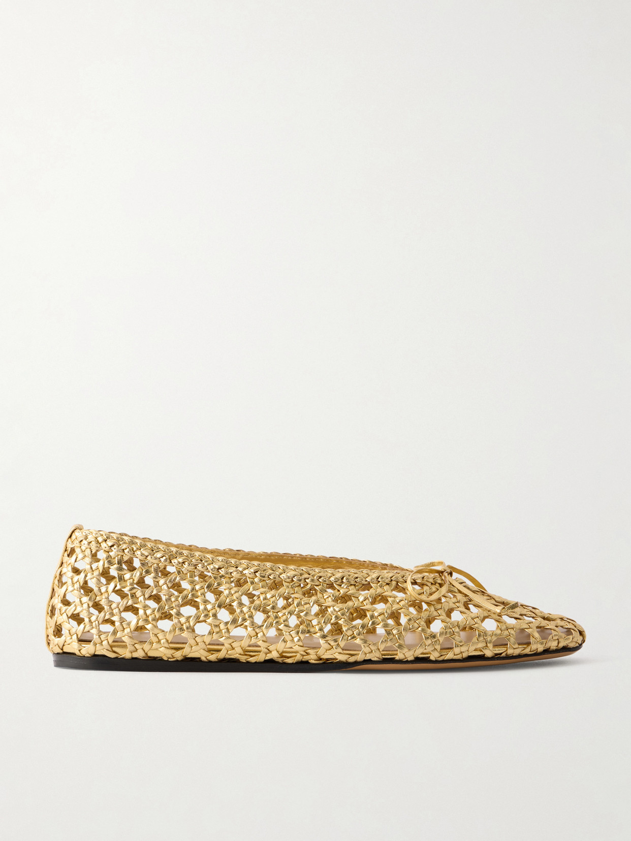 Le Monde Béryl - Woven Leather Ballet Flats - Gold | NET-A-PORTER (US)