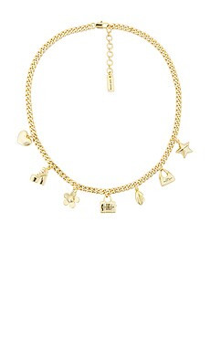 Marc Jacobs Mini Icon Charm Necklace in Light Antique Gold from Revolve.com | Revolve Clothing (Global)