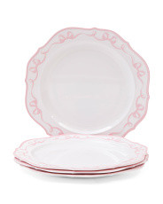 4pk Bow Border Dinner Plates | TJ Maxx