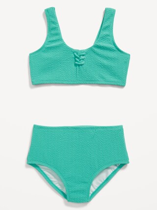 Lace-Up Front Bikini Swim Set for Girls | Old Navy (US)
