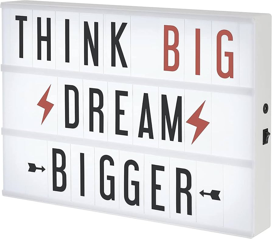 My Cinema Lightbox - XL Light Up Marquee Box, 17"x12" - Cinema Lights LED Sign with 100 Black & R... | Amazon (US)