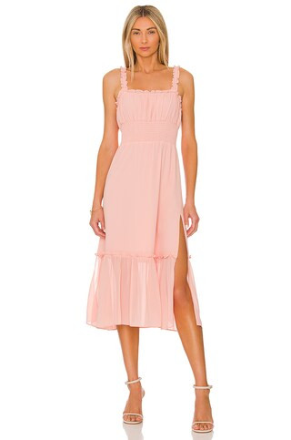 Lovers and Friends Arden Midi Dress in Light Pink from Revolve.com | Revolve Clothing (Global)