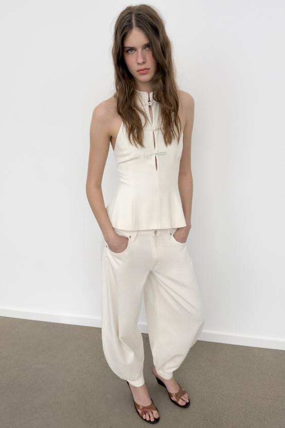 FIREMAN CLASP HALTER TOP | Zara US