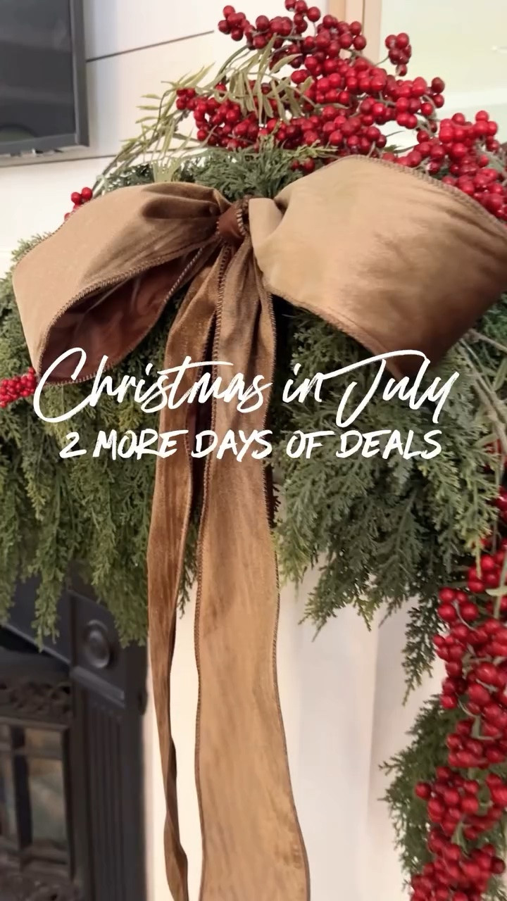 I’m celebrating the last 2 days of Christmas in July by bringing you the best deals on some of my favorite decor! This garland is such beautiful quality and it drapes so nicely. I weaved in some red berry stems to elevate the whole look. A little velvet ribbon and some gold bells tops off the whole look & it’s all On Sale! 

#reels #christmasinjuly #christmas #homedecor #christmasdecor

#LTKHome #LTKSeasonal