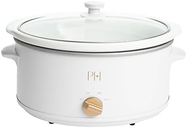 Paris Hilton 6-Quart Manual Slow Cooker, Naturally Nonstick Stoneware Ceramic Insert, Three Setti... | Amazon (US)