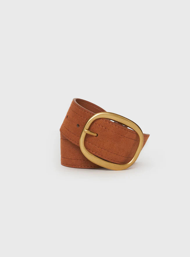 Sunbeam Faux Suede Belt Brown | Princess Polly US
