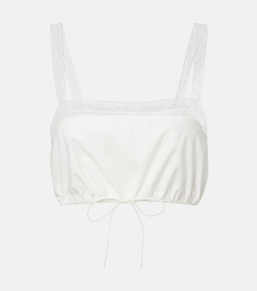 Faithfull Renee lace-trimmed cotton crop top | Mytheresa (US/CA)