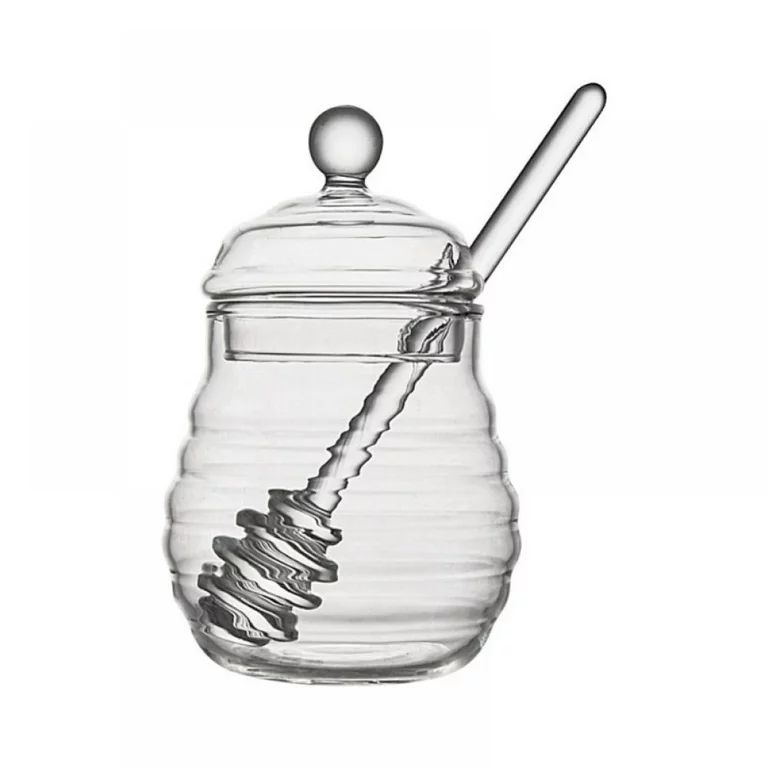 11oz/14oz Handmade Honey Jar With Dipper, Glass Made Honey Dipper And Honey Pot | Walmart (US)