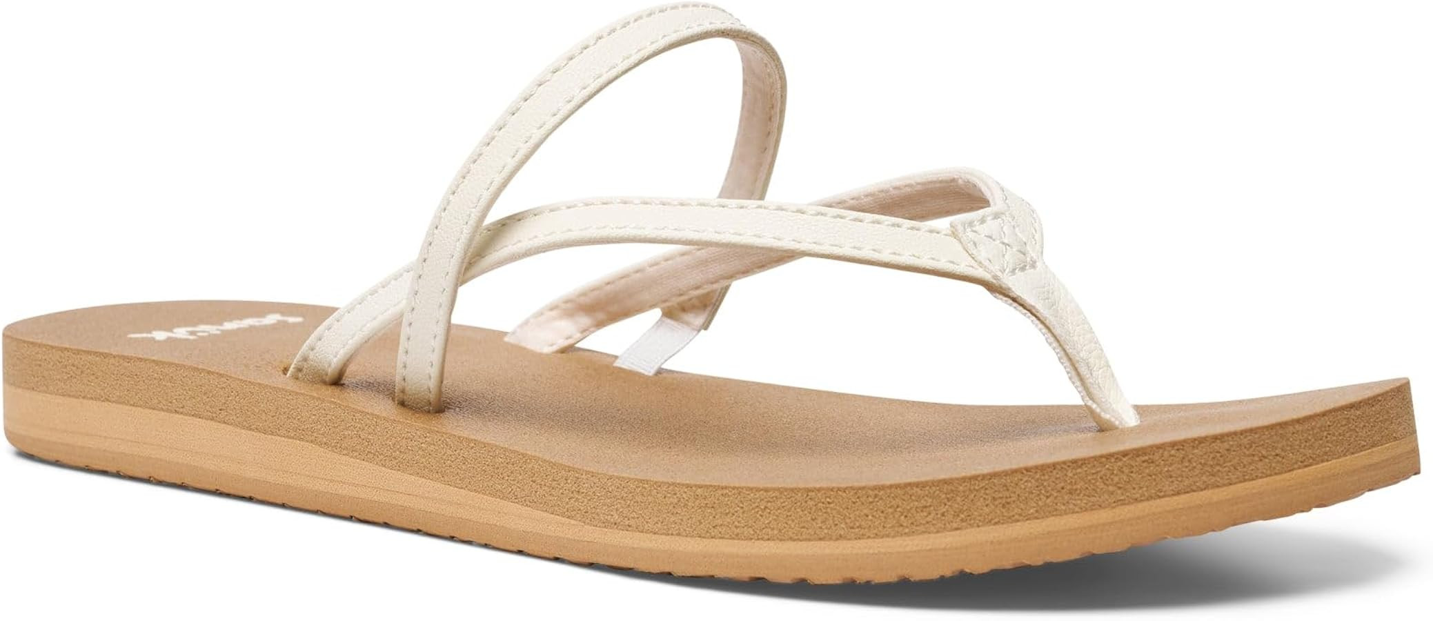 Sanuk Yoga Stella Women's Sandals | Yoga Mat Footbed Flip Flops | Cushioned Flat Sandals for Wome... | Amazon (US)