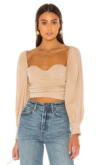 Emily Top in Beige | Revolve Clothing (Global)