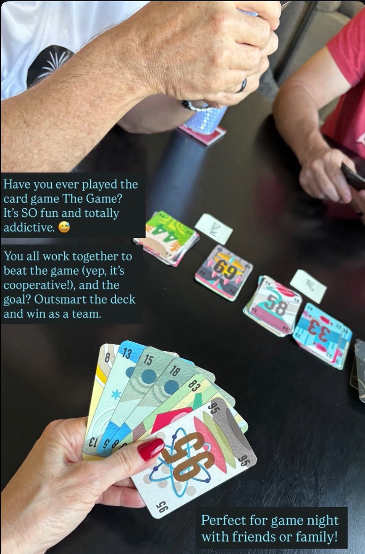 The Game is the perfect game for family game nights and still fun for 2 people. 