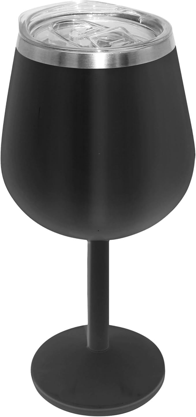 Oggi Vacuum Insulated Wine Glass 10 oz (300 ml), Stainless Steel Double Wall Stem Wine Glass with... | Amazon (US)