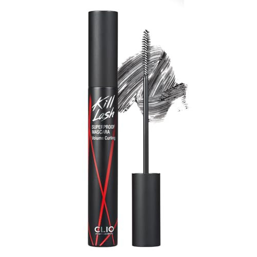 CLIO Kill Lash Superproof Mascara, Waterproof Volumizing Mascara with Curved Brush, Buildable Fullness, Smudge-Resistant Long Wear, Lifted Curl and Clean Definition (002 Volume Curling) | Amazon (US)