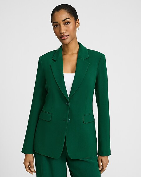 Signature Crepe Two Button Relaxed Blazer | Express