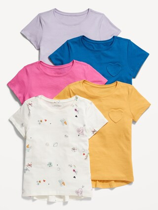 Softest Printed T-Shirt 5-Pack for Girls | Old Navy (US)