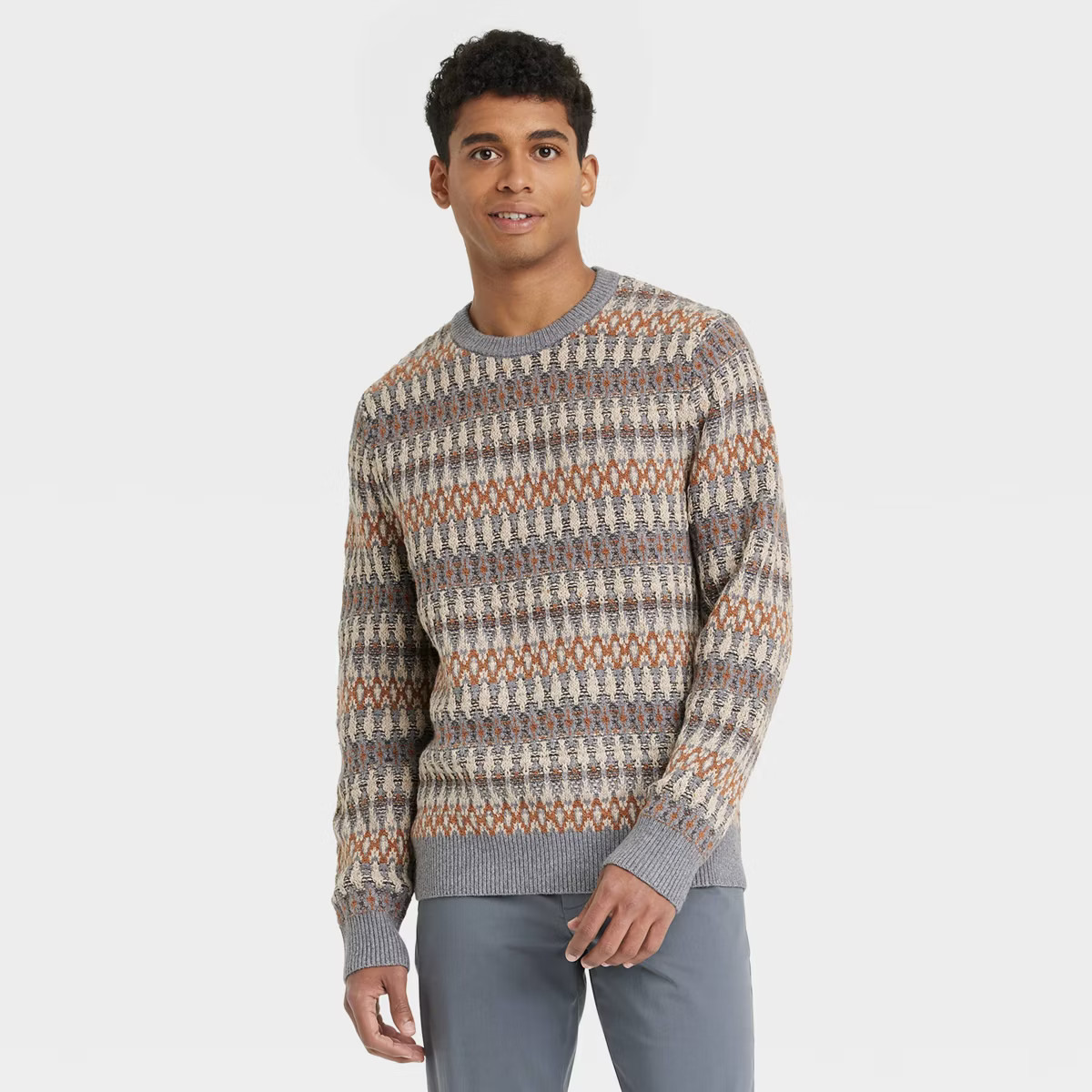 Men's Fair Isle Design Ribbed Hem Pullover Sweater - Goodfellow & Co™ | Target