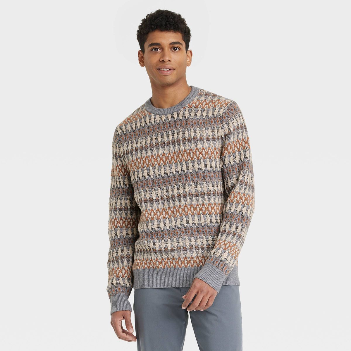 Men's Fair Isle Design Ribbed Hem Pullover Sweater - Goodfellow & Co™ | Target