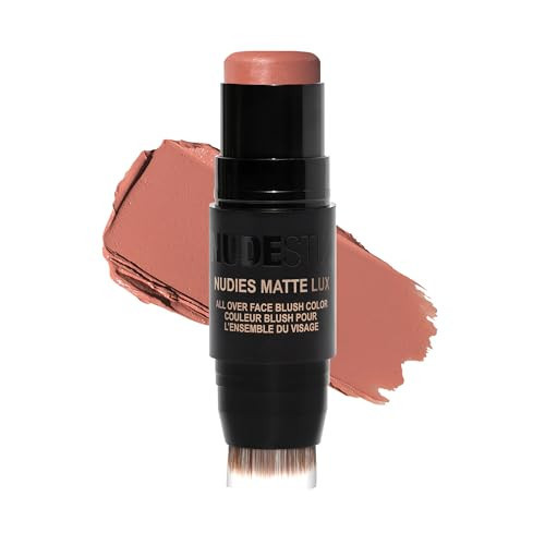 Nudestix Nudies Matte Lux – 3-in-1 Soft-Matte Blush Stick for Cheeks, Eyes & Lips with Built-In Brush | Cream-to-Powder Finish with Blurring Effect | Clean, Vegan, Travel-Friendly Makeup (Nude Buff) | Amazon (US)