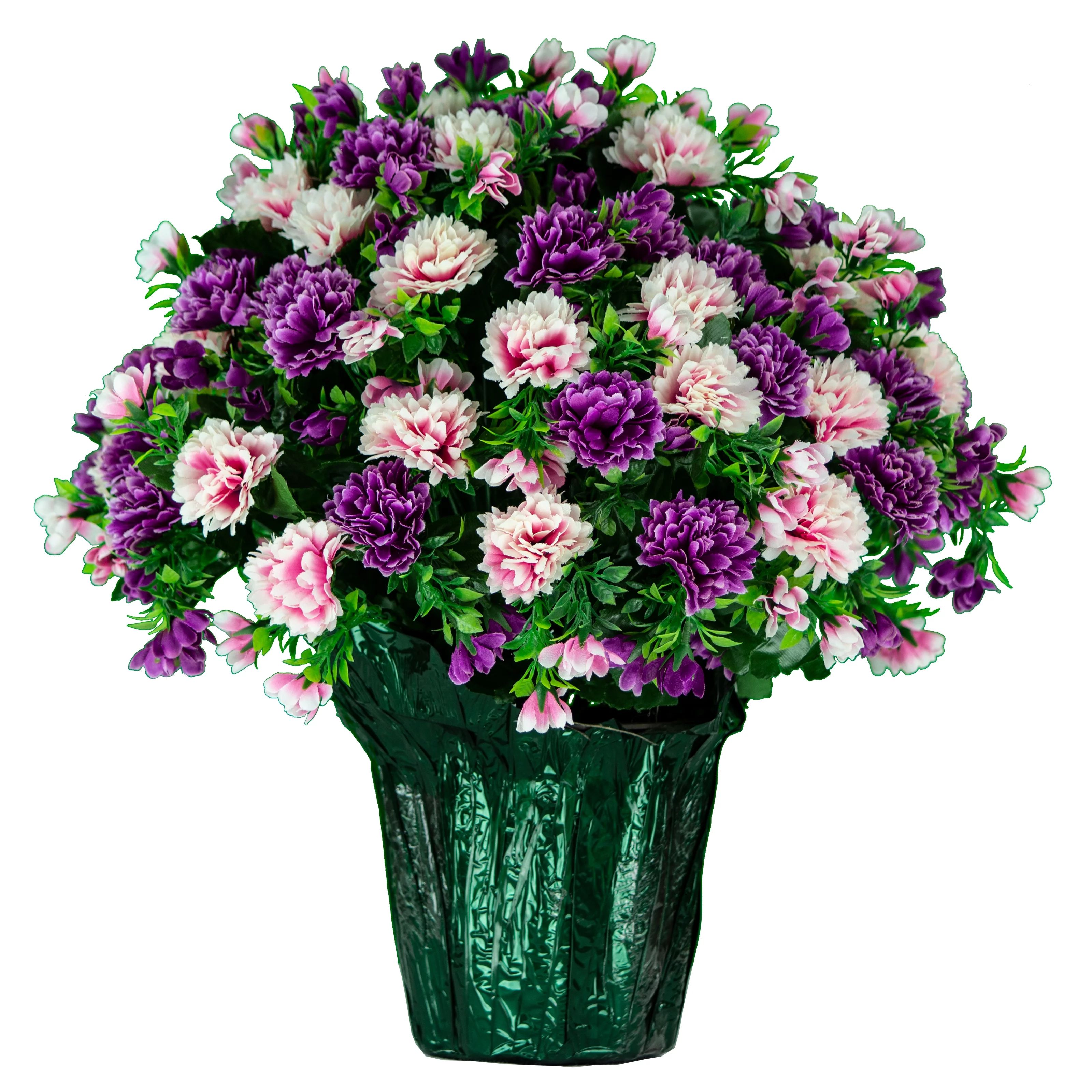 Sympathy Silks Memorial Artificial Flowers Weighted Pot Bouquet Decoration - Height 18"-20" - Art... | Walmart (US)