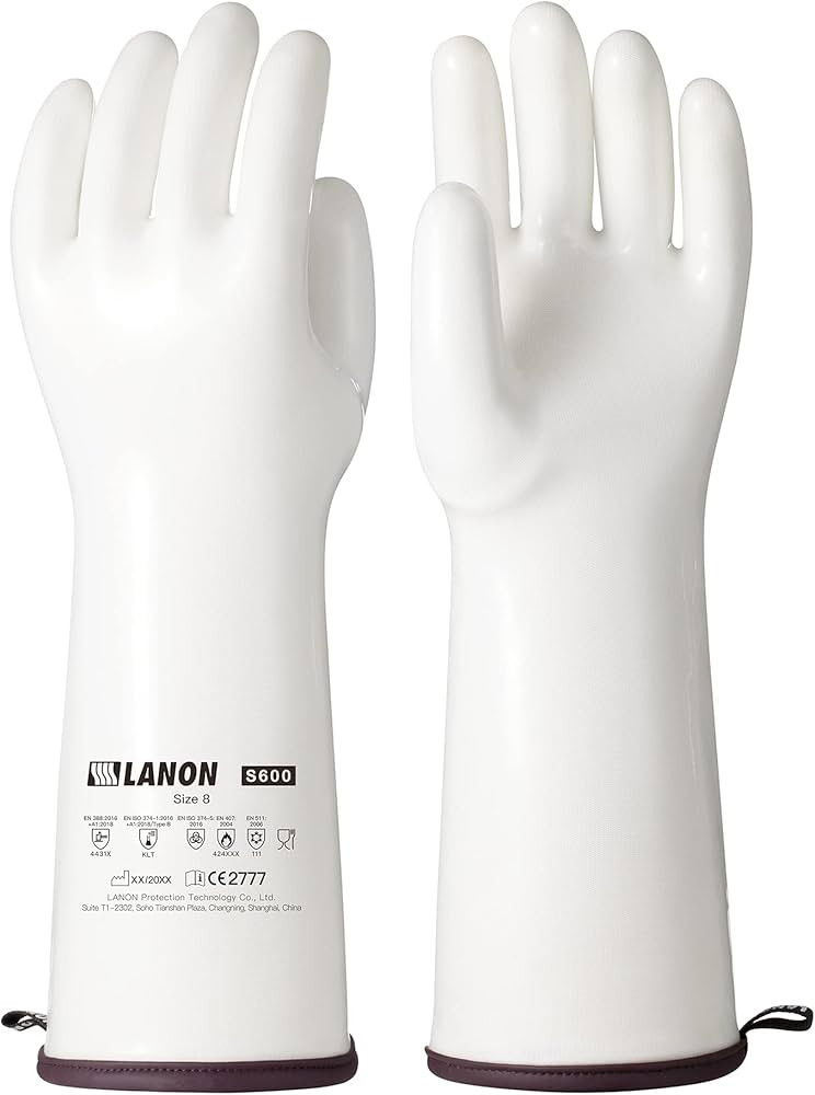 LANON 15" Liquid Silicone Heat Resistant Oven Gloves, Food Grade, CoralAir Liner, Waterproof, Ext... | Amazon (US)