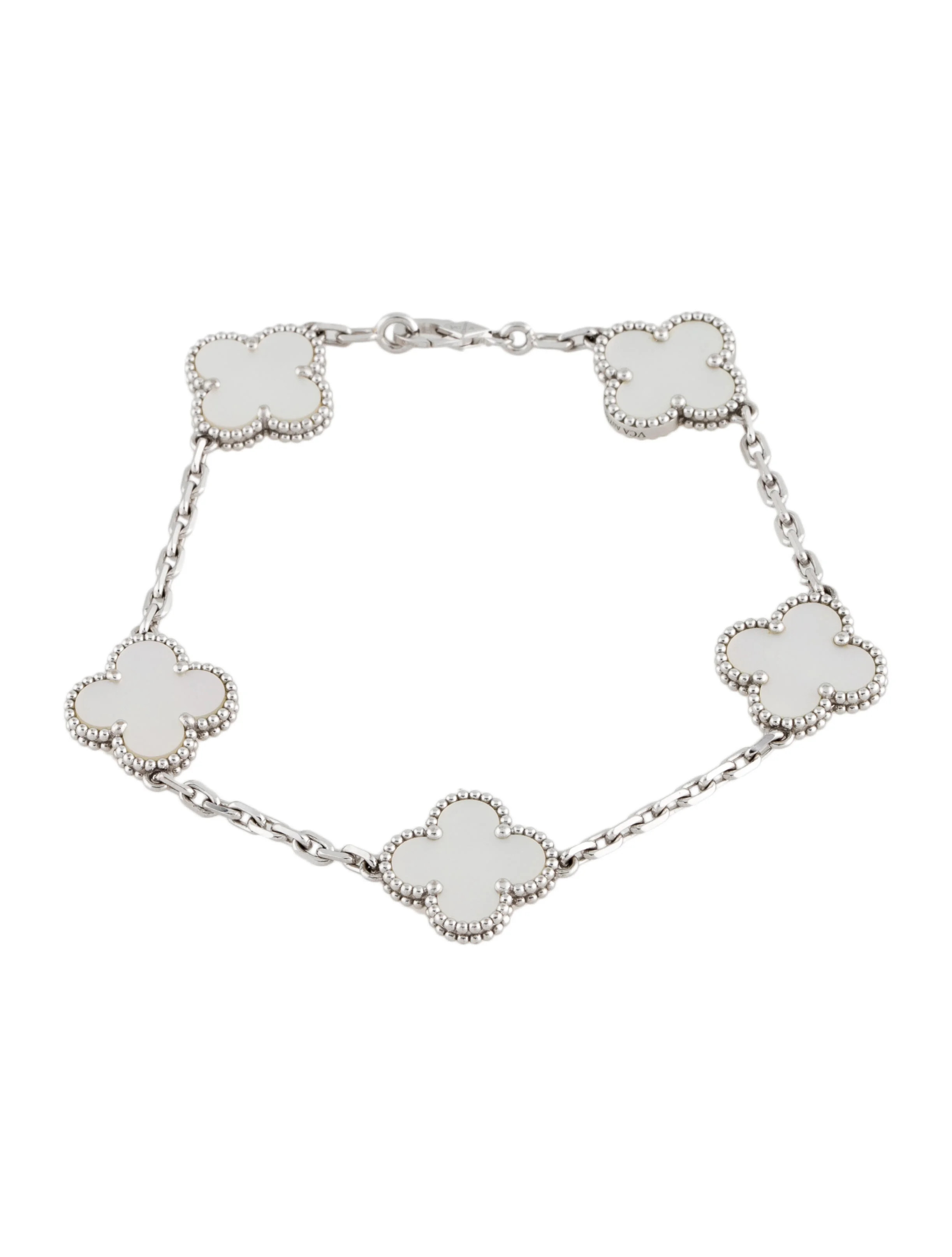 Mother of Pearl 5 Motif Vintage Alhambra Bracelet | The RealReal