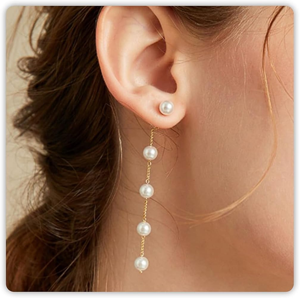 Trinckle Pearl Earrings for Women Drop Jewelry Bride Wedding Accessories | Amazon (US)