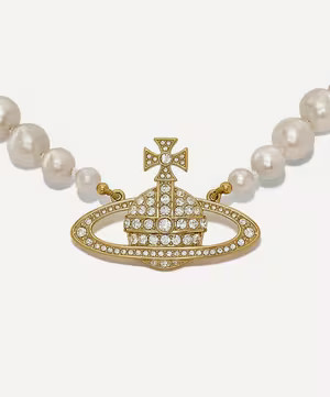 Gold-Tone One Row Pearl Bas Relief Choker Necklace | Liberty London (UK)