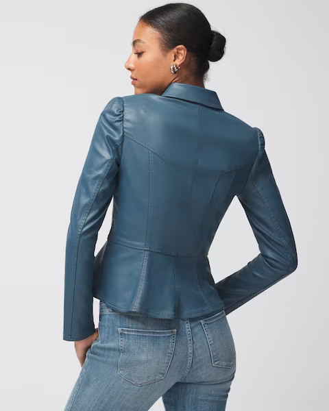 Coated Peplum Jacket | White House Black Market