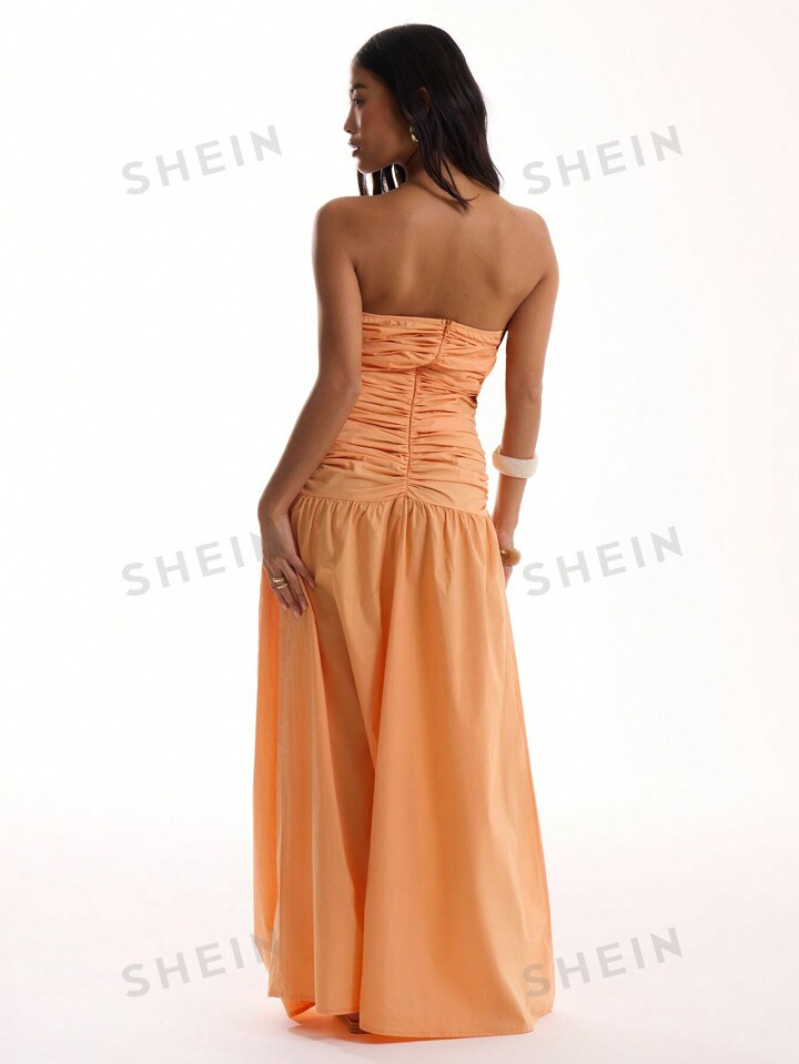 MUSERA Woven Ruched Top Drop Waisted Maxi Dress4.83(12) | SHEIN