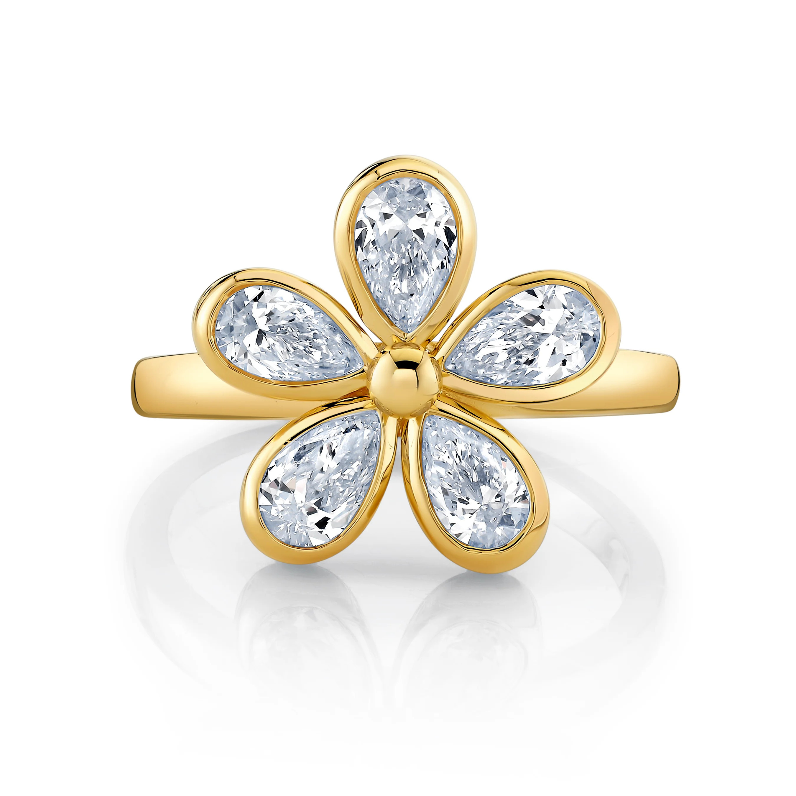 Pear Shape Flower Diamond Ring | Norman Silverman