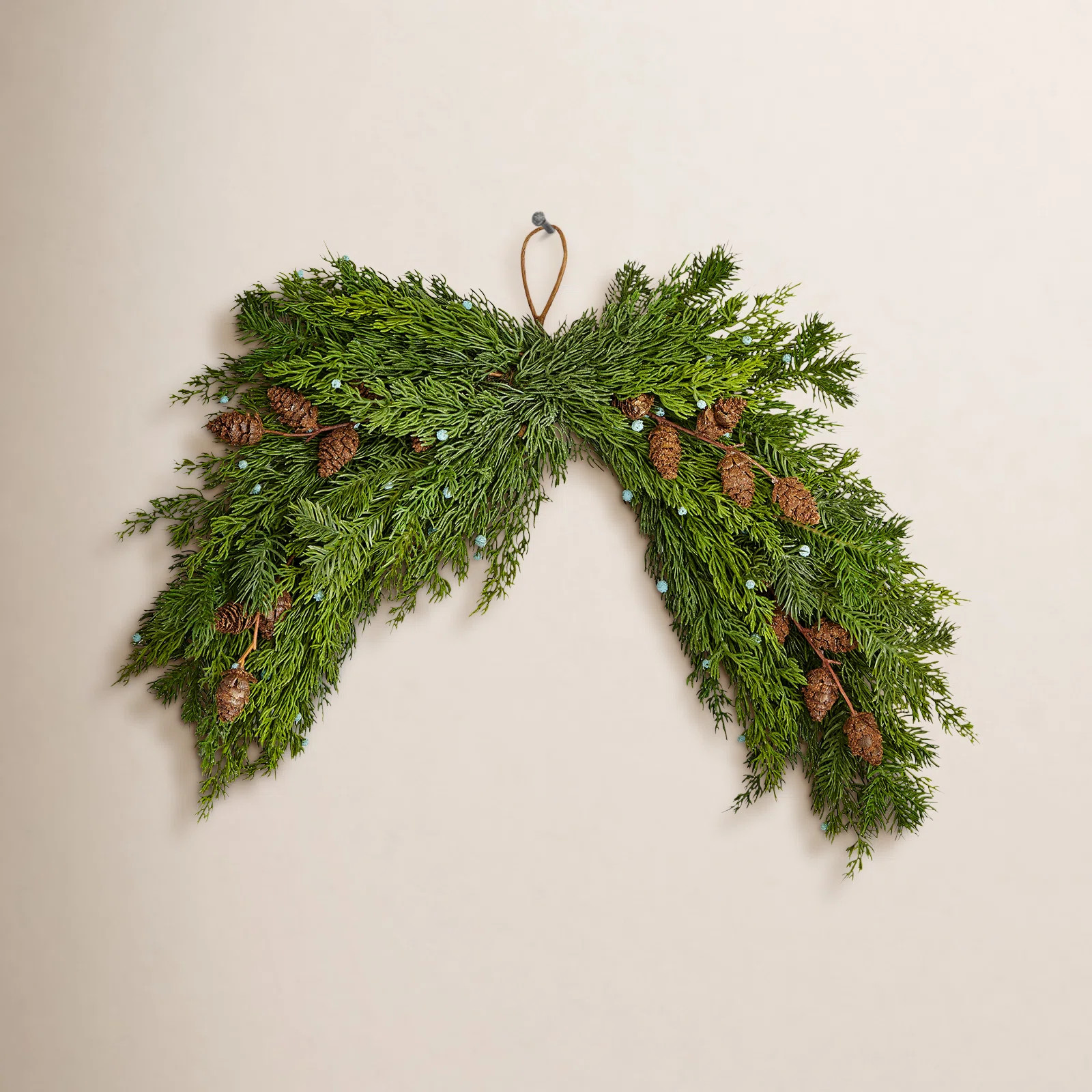 21" Faux Christmas Juniper with Seed Cone Swag | Wayfair North America