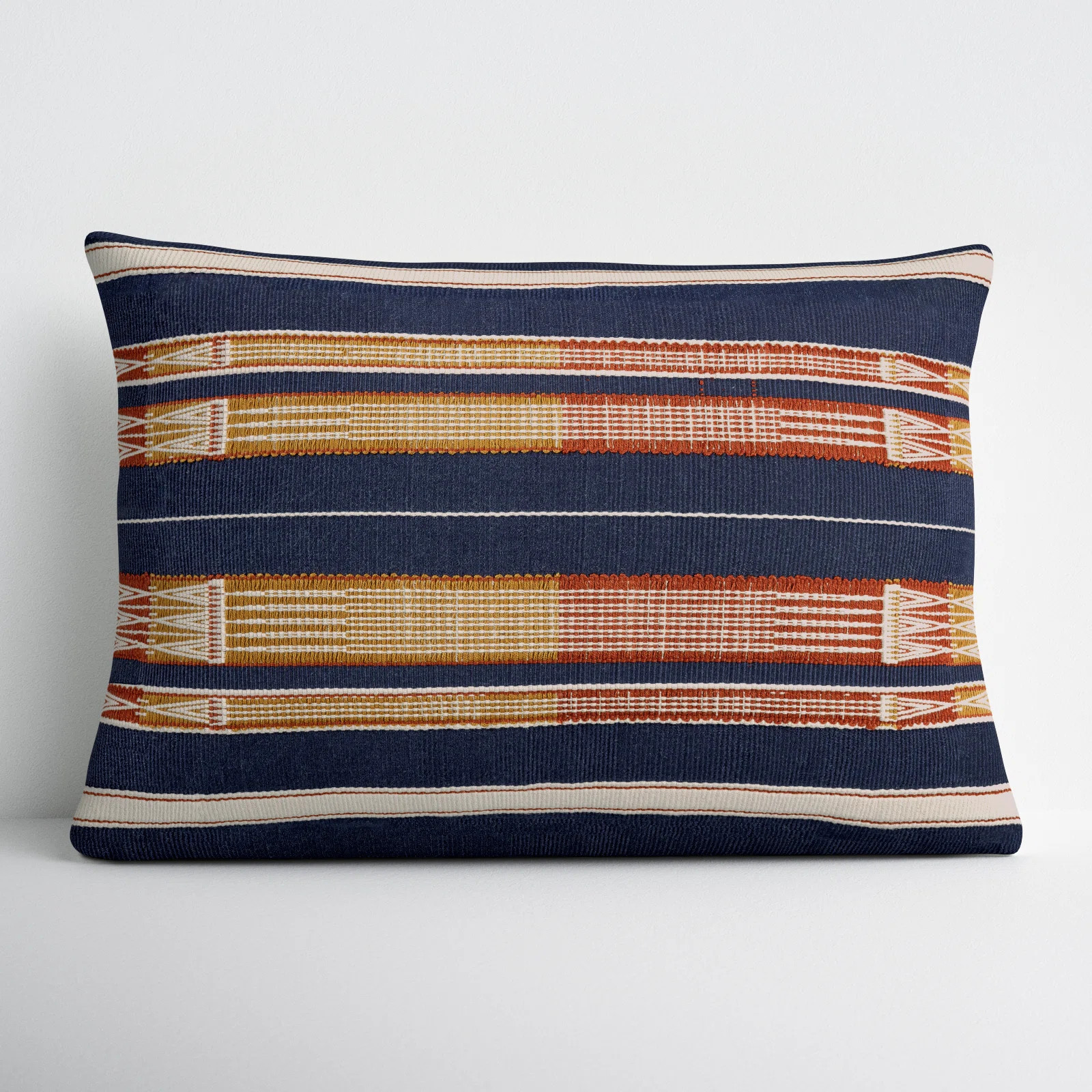 Marianne Embroidered Cotton Lumbar Throw Pillow | AllModern