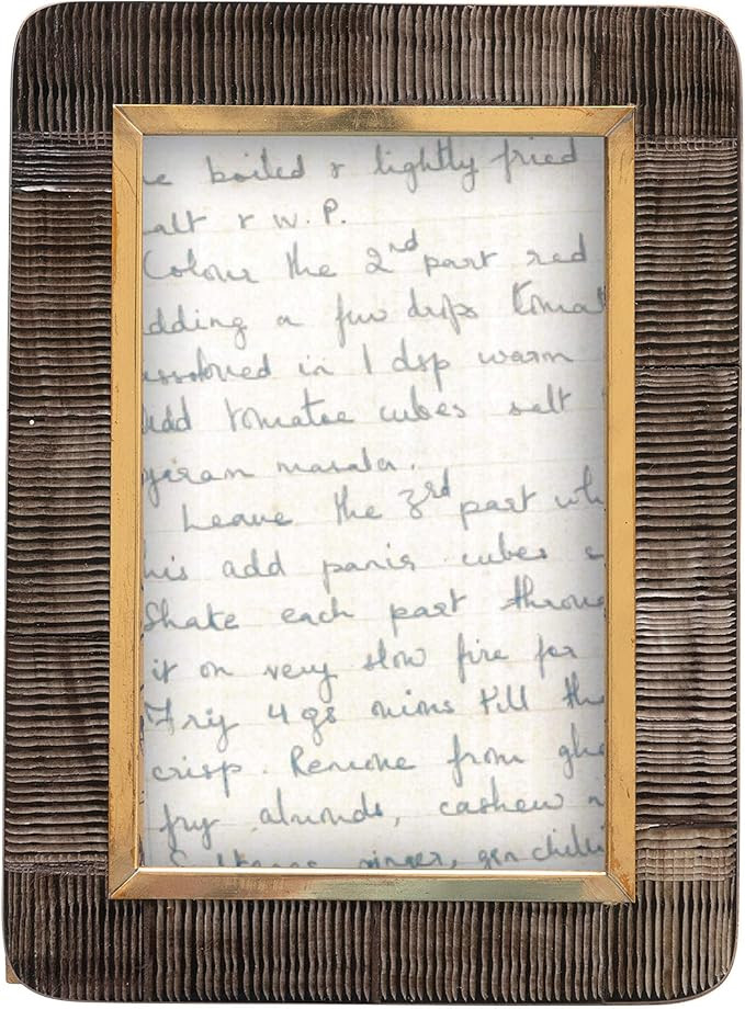 Creative Co-Op Hand-Carved Horn Brass Border, Black & Natural (Holds 4" x 6" Photo) Frame | Amazon (US)