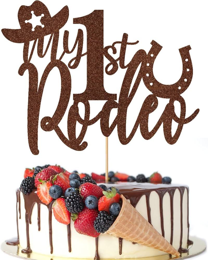 My 1st Rodeo Cake Topper, First Birthday Cake topper,Western Little Cowboy Theme Birthday Party C... | Amazon (US)