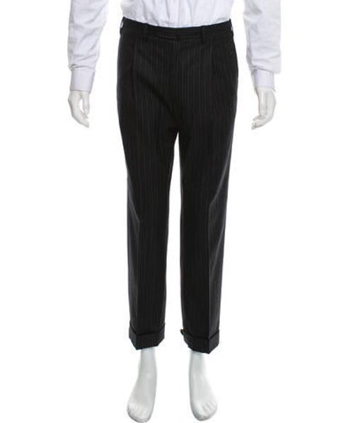 Cesare Attolini Woven Striped Pants Grey | The RealReal