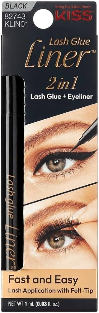 KISS Lash GLUEliner, 2-in-1 Felt-Tip Eyelash Adhesive and Eyeliner, Matte Finish, Foolproof Appli... | Amazon (US)